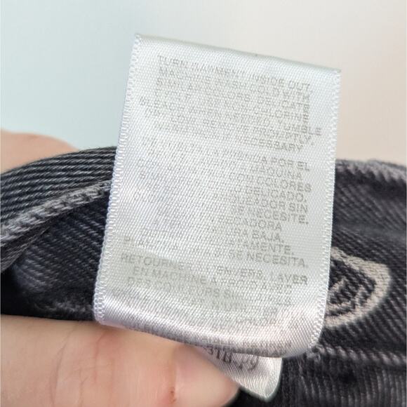 Simple Society Charcoal Gray High Waist Butterfly Print Y2K Style Straight Jeans - Picture 8 of 9